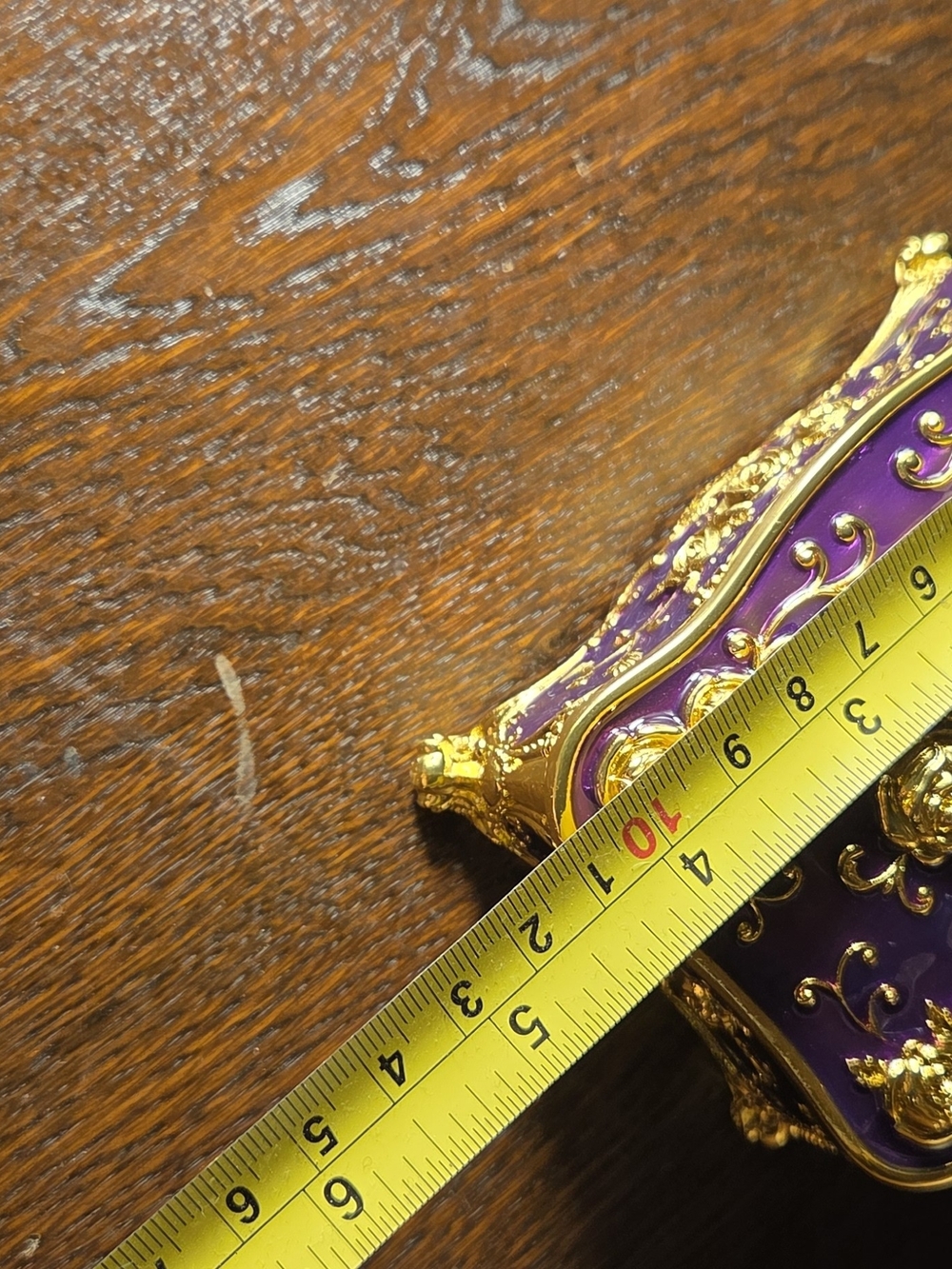 Purple and Gold Ornate Decorative Jewelry Music Box - Picture 9 of 10